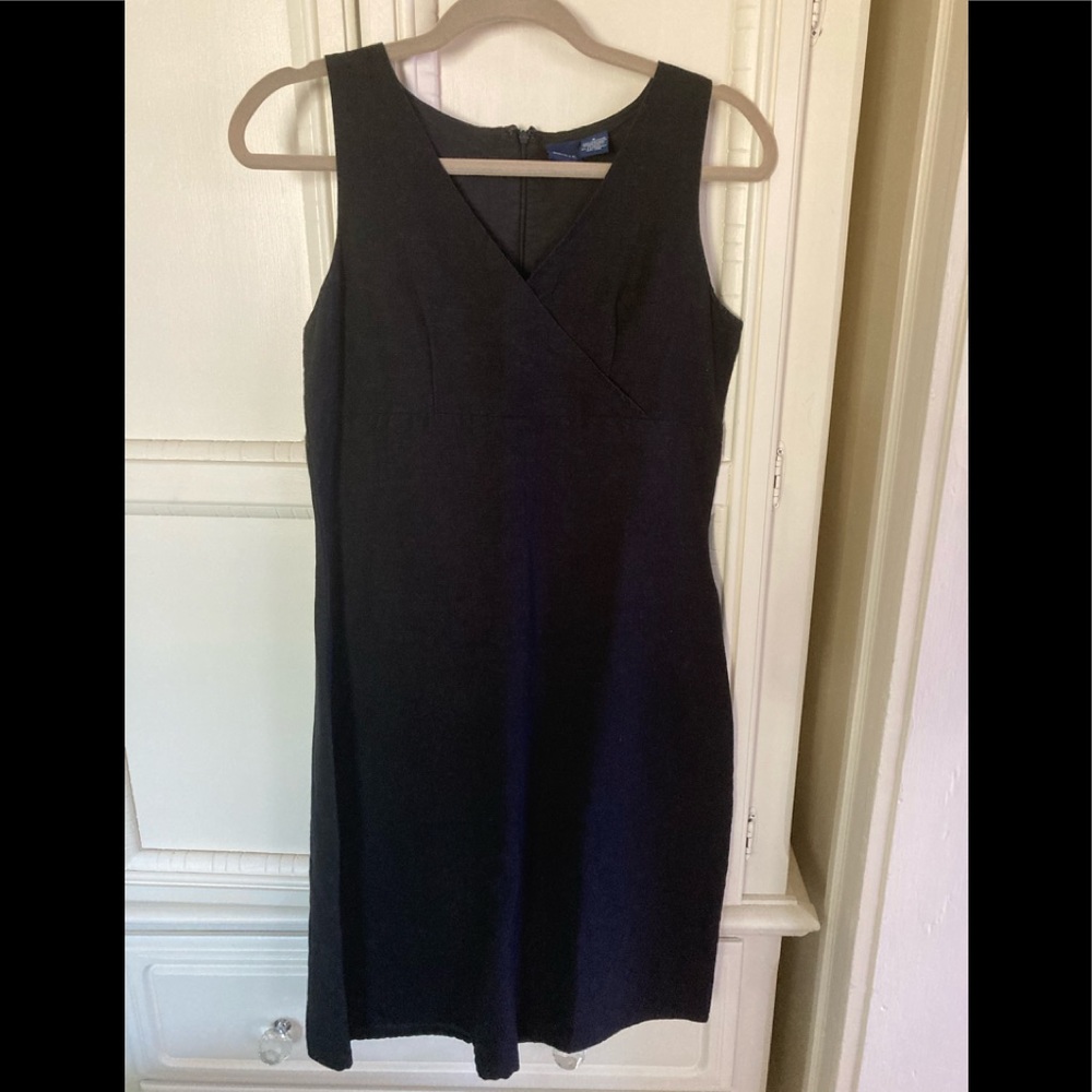 Basic Editions black surplice wrap dress